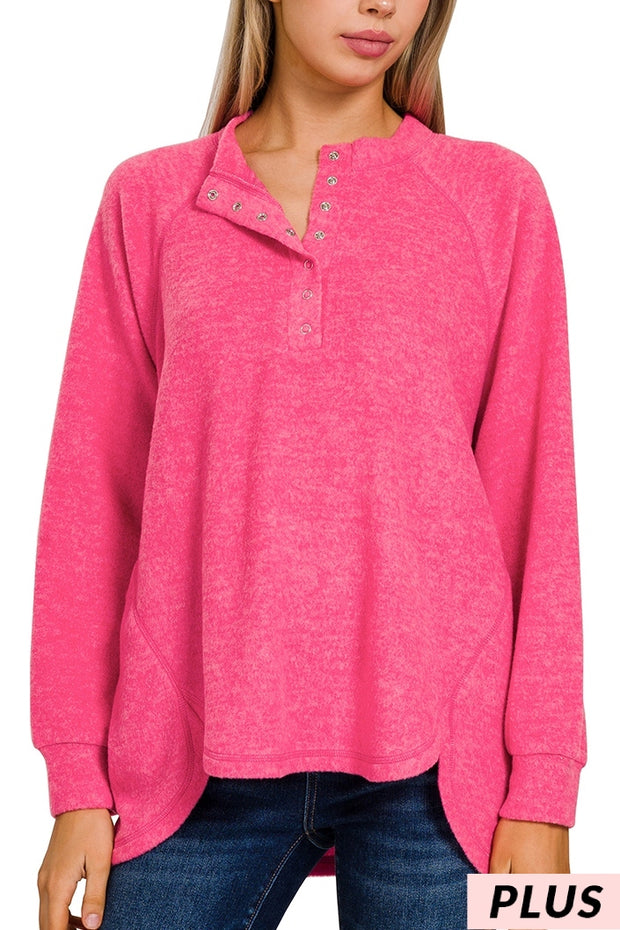 45 SLS {Always Loved} Magenta Fleece Top W/Snaps PLUS SIZE 1X/2X  2X/3X