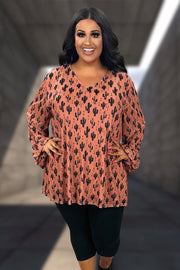 20 PLS  {Desert Shade} Rust Catcus Print Lined Top PLUS SIZE 3X