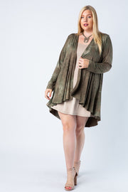 35 OT {See Me Clearly} VOCAL Olive Cardigan w/Studs PLUS SIZE XL 2X 3X