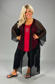 SALE!! LD-O {Drawn To Lace} Black Lace Duster PLUS SIZE XL 2X 3X