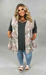 SALE!! 57 OT-C {This And That} Mauve Tie Dye Vest EXTENDED PLUS SIZE 3X 4X 5X 6X