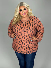 20 PLS  {Desert Shade} Rust Catcus Print Lined Top PLUS SIZE 3X