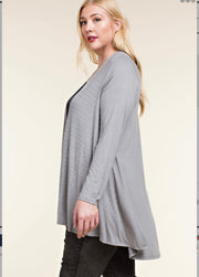 33 OT {Live For The Day} VOCAL Grey Cardigan w/Studs on Front PLUS SIZE XL 2X 3X