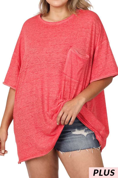 SALE!! 32 SSS-E {Honest Details} Ruby Pocket Short Sleeve Top PLUS SIZE XL 2X 3X