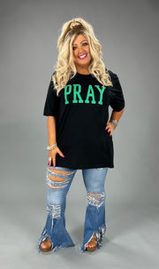 SALE!! 83 GT-Z {Pray} Black/Kelly Green PRAY Graphic Tee PLUS SIZE XL 2X 3X