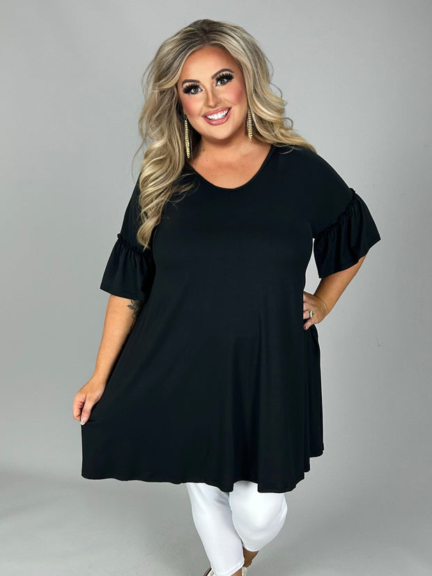 72 SSS-C {Looking for Love} Black Dress W/V-Neck  Plus Size 1X 2X 3X