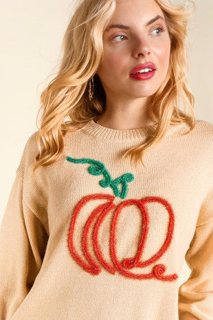 SALE! 20 GT {Pumpkin Swirl} Bone Sweater w/Pumpkin PLUS SIZE 1X 2X 3X