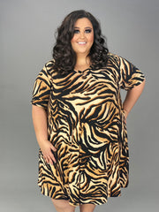 SALE!! 97 PSS-I {No Invitations} Brown Animal Print Dress EXTENDED PLUS SIZE 3X 4X 5X