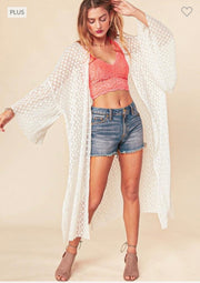 SALE!! LD-P {Drawn To Lace} Ivory Lace Duster PLUS SIZE XL 2X 3X