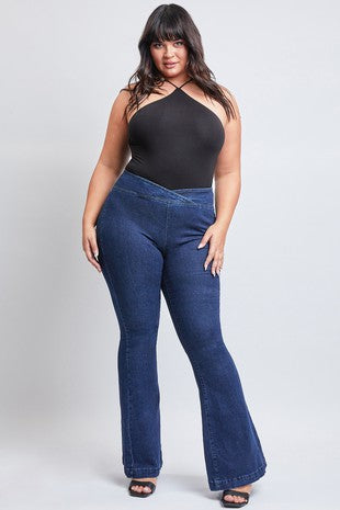 BT {YMI} Dark Indigo High Rise Flare Fit Jeans PLUS SIZE 1X 2X 3X