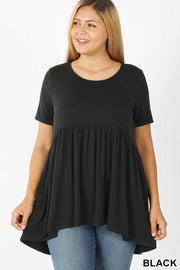 SALE!!  32 SSS {Feeling The Love} Black Babydoll Top PLUS SIZE 1X 2X 3X