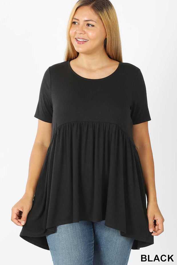 SALE!! 32 SSS {Feeling The Love} Black Babydoll Top PLUS SIZE 1X 2X 3X