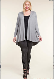 33 OT {Live For The Day} VOCAL Grey Cardigan w/Studs on Front PLUS SIZE XL 2X 3X