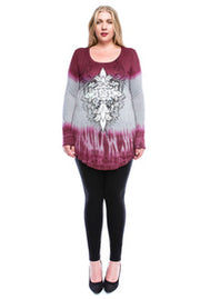 30 GT {Hopeful Cross} VOCAL Burgundy Cross Graphic Tee PLUS SIZE 1X 2X 3X