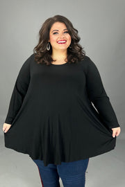 26 SLS {My Time Of Night} Black Rounded Hem Top PLUS SIZE XL 2X 3X 4X 5X