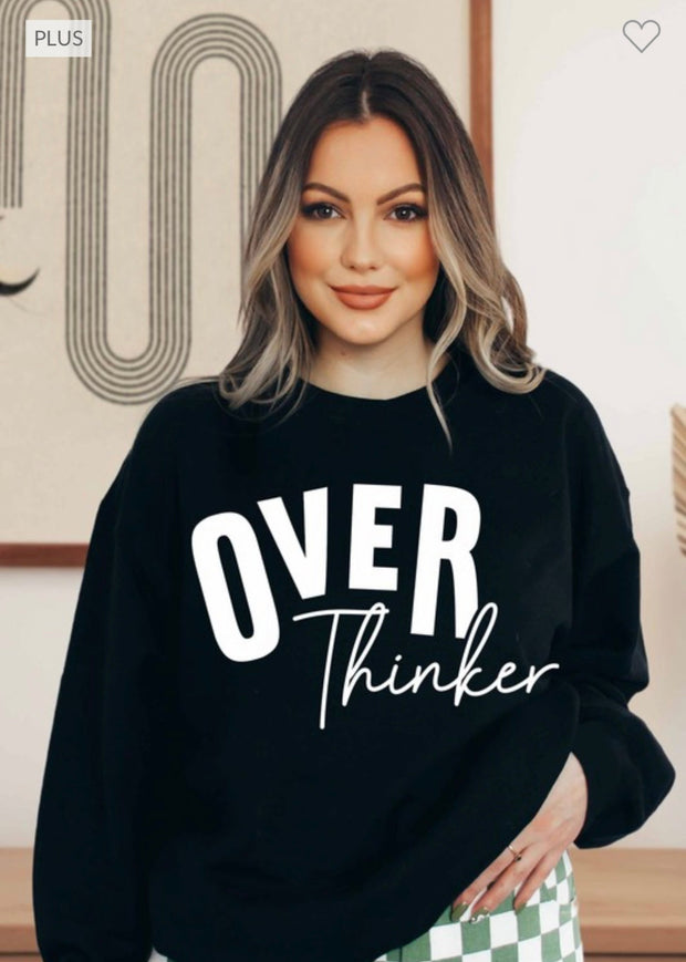 SALE!! 53 GT-D {Over Thinker}  Black Graphic Sweatshirt PLUS SIZE 1X 2X 3X