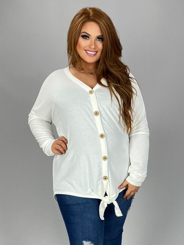 SALE!! SLS-C {Simpler Times} Ivory Button Front Top