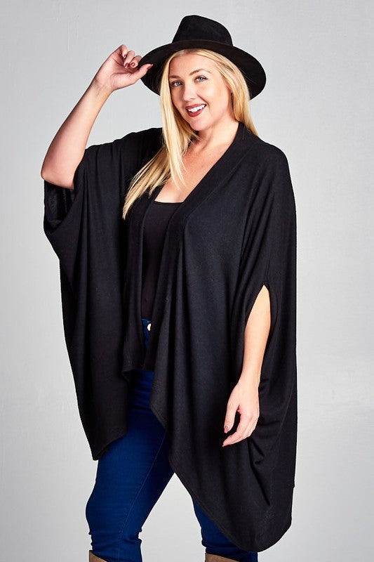 37 OT {Born With Charm} Black Soft Oversize Cardigan PLUS SIZE 3X