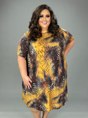 SALE!! 28 PSS {Can Do Attitude} Brown Animal Print Dress EXTENDED PLUS SIZE 4X 5X 6X