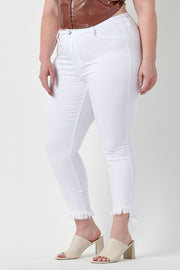 BT-I {Ms Cello} White Cropped Skinny Jeans  EXTENDED PLUS SIZE 14 16 18 20 22