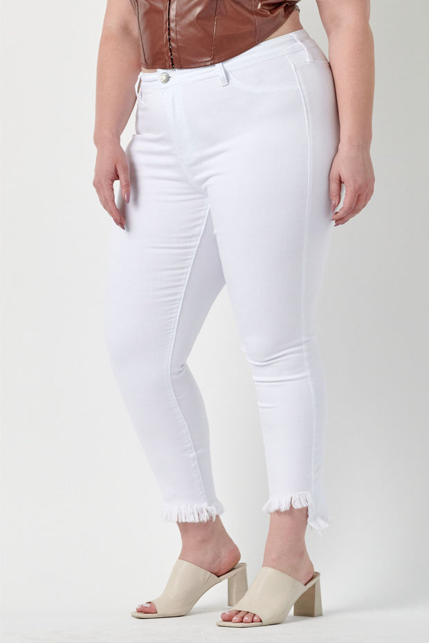 BT-I {Ms Cello} White Cropped Skinny Jeans  EXTENDED PLUS SIZE 14 16 18 20 22