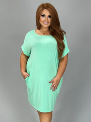 SALE!! 33 SSS-A {Mint 4 You} Green Mint Dress With Pockets PLUS SIZE 1X 2X 3X