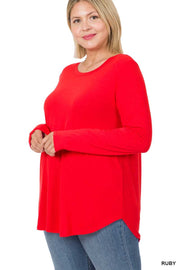 SALE!! 73 SLS {Here I Stand} Ruby Red Round Neck Top PLUS SIZE 1X 2X 3X