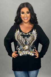 38 GT {American Spirit Eagle} VOCAL Black Graphic Tee PLUS SIZE XL 2X 3X