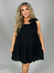 20 SV {Stunning Gaze} Black Eyelet Lined Tiered Dress PLUS SIZE 1X 2X 3X