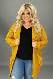 59 OT-D [ Must Be Love] Mustard Long Sleeve Cardigan  PLUS SIZE 1X 2X 3X