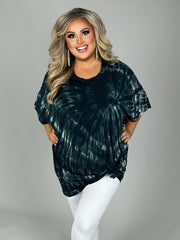 SALE!! 75 PSS {Shot In The Dark} Black Tie Dye Top PLUS SIZE 1X 2X 3X