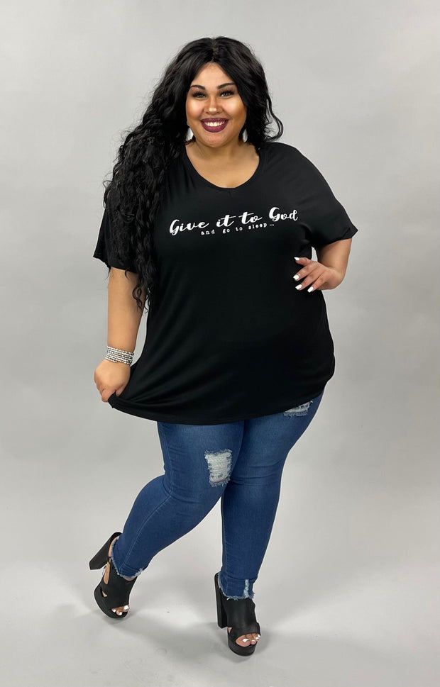 SALE!! 18 GT-A {Give It To God} Black V-Neck Graphic Tee PLUS SIZE 1X 2X 3X