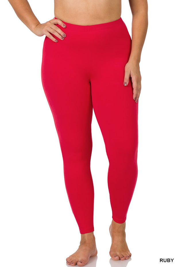 LEG-Z [Against All Odds} Red Full Length Leggings PLUS SIZE 1X 2X 3X