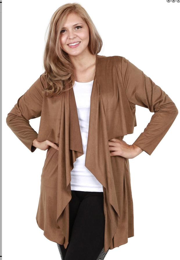 18 OT {All Is Suede} VOCAL Mocha Suede Cardigan