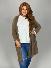 SALE!! OT-Y {Free Falling} MOCHA Slouchy Pocket Cardigan