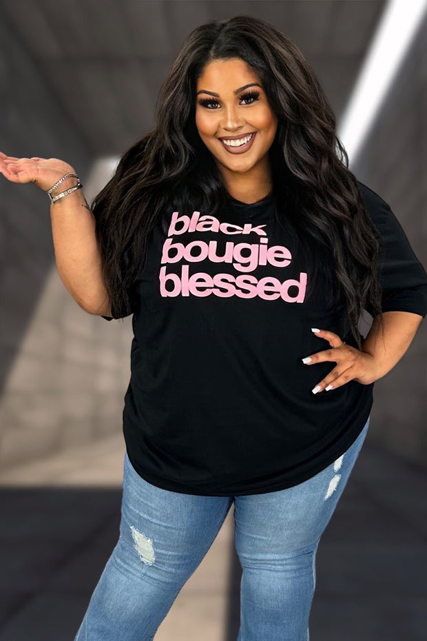 SALE!! 28 GT-Z {Black Bougie Blessed} Black Graphic Tee PLUS SIZE 1X 2X 3X