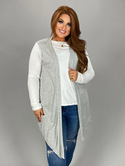 SALE!! OT-K {Never Hear Me Complain} Asymmetrical Soft Gray Vest