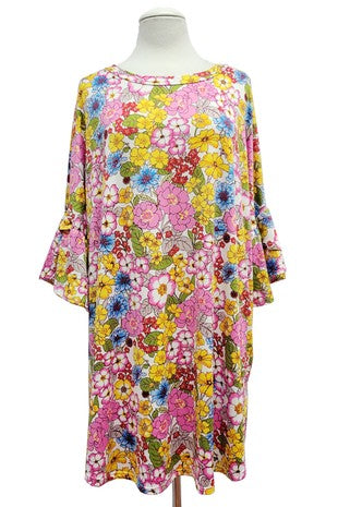 SALE!! 23 PSS {Lost In The Beauty} Pink/Multi-Color Floral Top EXTENDED PLUS SIZE 4X 5X 6X (Size Up 1 Size)