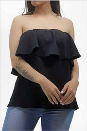 71 OS-A {Midnight Desires} O/S Black Top Plus Size 1X 2X 3X