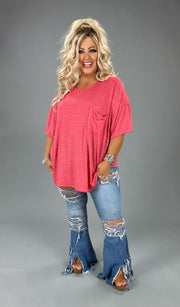 SALE!! 32 SSS-E {Honest Details} Ruby Pocket Short Sleeve Top PLUS SIZE XL 2X 3X