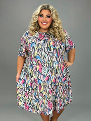 70 PSS {Stay Wild And Free} Multi-Color Snake Print Dress EXTENDED PLUS SIZE 4X 5X 6X