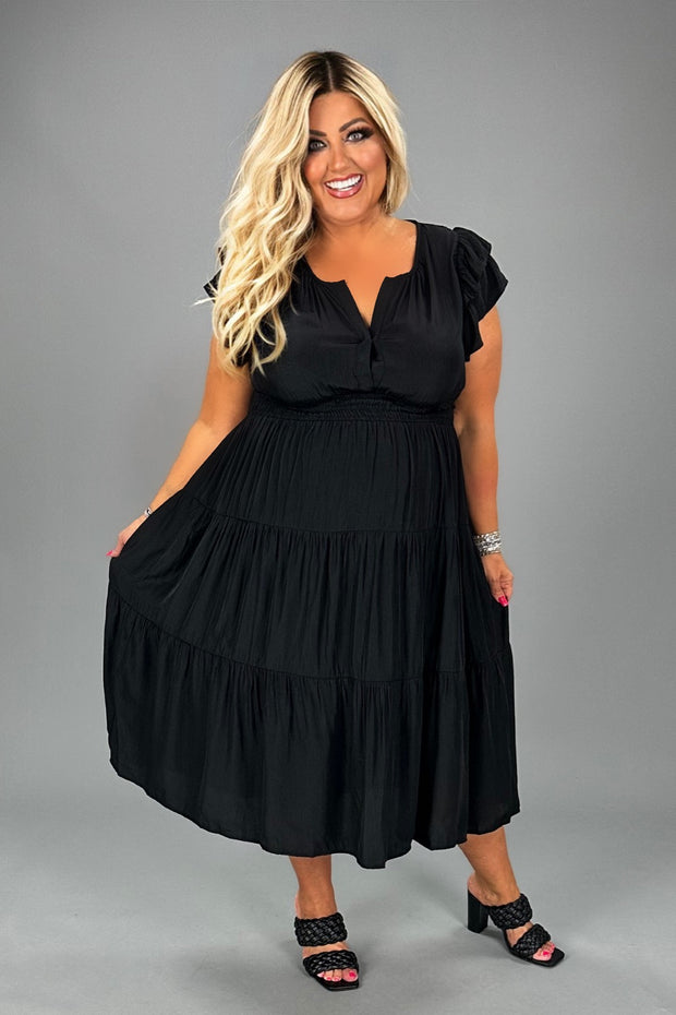 SALE!! LD-G {First Impression} Umgee Black Tiered Dress PLUS SIZE XL 1X 2X