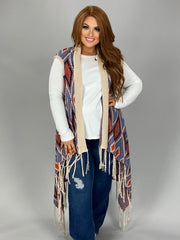 SALE!! OT-Y {Standing Room Only} Knit Fringed  Multi-Color Vest