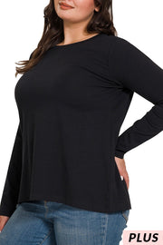 53 SLS {Basic Principles} Black Long Sleeve Top PLUS SIZE 1X 2X 3X