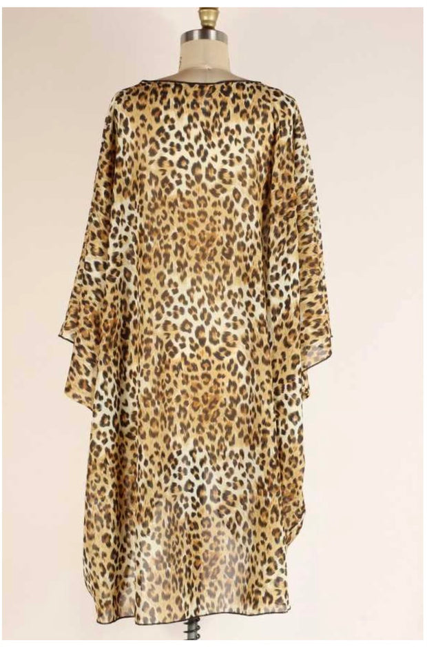 SALE!! 55 OT {Leopard Attack} Leopard Print Kimono EXTENDED PLUS SIZE 3X 4X 5X