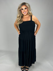 SALE!! LD-V {Decide The Vibe} Black Smocked Tiered Sundress PLUS SIZE 1X 2X 3X