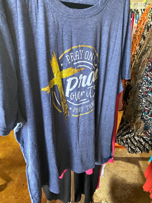 GT  {Pray On It} Blue Graphic Tee CW PLUS SIZE 3X