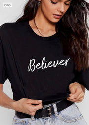 SALE!! 48 GT {Believer} BLACK Graphic Tee PLUS SIZE 1X 2X 3X