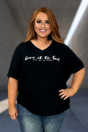 SALE!! 18 GT-A {Give It To God} Black V-Neck Graphic Tee PLUS SIZE 1X 2X 3X