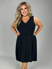 SALE!! LD-Z {City Splendor} Black Pleated Hi/Low Sleeveless Dress PLUS SIZE 1X 2X 3X